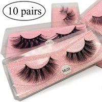 10 pairs Wholesale Eyelashes Fluffy Lashes Bulk Fake Eyelashes with Package Lashes Packs for Make Up Eyelash Extension Tools