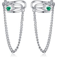 925 Sterling Silver Earrings Irregular Double-layer Ear Clip Long Tassel Ladies Fashionable Simple Birthday Party Jewelry Gift