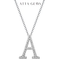 ATTAGEMS D VVS1 Color Moissanite Letters Necklace Pendant 100% 925 Sterling SIlver for Women Man Fine Jewelry Accessories Gift