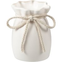 Home White Flower Vase Plastic Bow Design Creative Plant Bottle Desktop Decor Ornament Garden