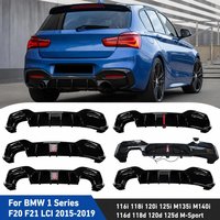 Tylny dyfuzor zderzaka w stylu MP do BMW serii 1 M Sport F20 F21 M135i M140i 2015-2019 z LED, błyszczący czarny spoiler, zestaw body kit, splitter, tuning