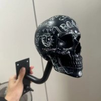 AliExpress NONE Vintage Skull Helmet Wall Mount Resin Motorcycle Helmet Holder Gothic Wall Decor Bike Gear Storage Rack Novelty Biker Gift