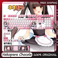 Nekopara Chocola Game Themed Keycaps 122 Keys ใทใงใณใฉ Cherry Profile Mechanical Keyboard Anime Collectible Holiday Keycaps Gift