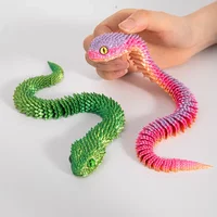 New 3D Printed Snake Movable Joint Simulation Snake Figurine Creative Home Office Desktop Ornament2025 New Year Gift Crafts Gift