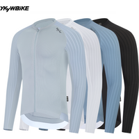 YKYWBIKE 2026 Men Cycling Long Jersey Road Bike Shirt YKK Zipper Bicycle Jersey Breathable Aerodynamic Raglan Sleeve