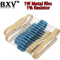 20PCS 1W Metal Film Resistor 1% 1R ~ 1M 2R 10R 22R 47R 100R 330R 1K 4.7K 10K 22K 47K 100K 470K 1 10 22 47 100 330 Ohm Resistance
