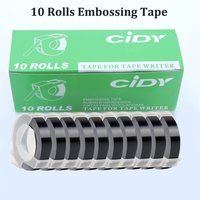 10Rolls 3D Embossing Tape Refill for Dymo 12965 MOTEX E101 Labeling Machine Typewriter Label Maker Tape Writer Plastic 9mmx3m