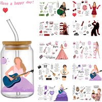 Personalize Superstar singer 16OZ UV DTF Cup Wrap Transfers Stickers Custom Labels DIY Waterproof Decals For Libbey Glass Beer