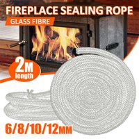 2 m Kamin-Dichtungsseil, 10/12 mm, Dichtungsschnur, Herd, Tür, Kamin, Hochtemperatur-Holzbrenner-Dichtungsseil, Ersatz