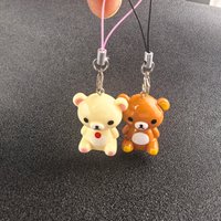 Kawaii Rilakkuma Easy Bear Keychains Lazybear Doll Bag Clothing Puller Phone Rope Keyrings Accessories Pendants Couple Gifts