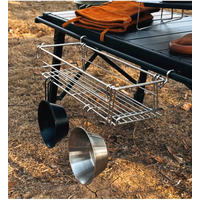 Outdoor Aluminum Table Side Storage Rack Hanging Mesh IGT Table Expansion Bracket Folding Table Extension Basket Folding Rack