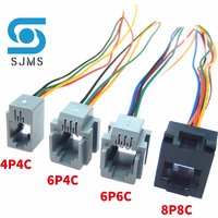10PCS RJ11 RJ12 RJ45 Telephone FEMALE SOCKET 4P4C 6P4C 6P6C 8P8C Connector With Wire Female Jack Connectors 616E 623K 616M 641D