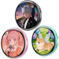 Anime Digital Badge, Anime-Stil Digitaler Pin mit Foto, Videoanzeige, HD-Touchscreen E-Badge, für Party, Cosplay, Fandoms