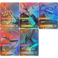 DIY Riftbound League of Legends Trading Card Game Spiritforged SFD Svellsongur Last Rites Skyfall Areion Spinning Axe Gear Card