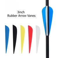 50pcs Archery Arrow Vanes 3.0Inch Rubber Water Drop Outdoor Target Hunting Carbon Fiber Arrows Shafts TPU Feather DIY Fletch