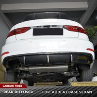 Car Rear Diffuser Lip Bumper Guard Spoiler for Audi A3 Standard Bae Sedan 8V 4 Door 2013 - 2016 Rear Body Kits Carbon Fiber/FRP