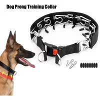 Collier d'entraînement pour chien, avec boucle à dégagement rapide et housse en Nylon, collier de pincement à pointes pour chien de compagnie