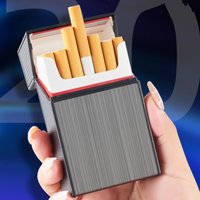 Portable Metal Cigar Tobacco Holder Pocket Box For Cigarette Box 20pcs Capacity Cigarette Case Cigarette Accessories Gadget