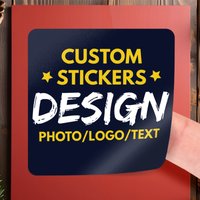Personalized Stickers Custom Photo/Logo - Reusable Decals for Car Windows, Journals & Party Decor | Multi-Surface Use