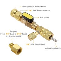 NEW Valve Core Remover/Installer with Dual Size SAE 1/4 & 5/16 Port Air Conditioning Line Repair Tools for HVAC R32 R410A