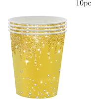 10Guests Stamping Gold Disposable Tableware Diamond Gilding Plates Napkins Paper Cups Table Cover Wediing Birthday Party Decor