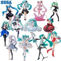 W magazynie SEGA Luminasta Hatsune Miku seria kolekcja lalka pcv figurki akcji z anime Hatsune Miku Model ozdoba zabawka