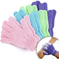 1/2Pairs Colourful Exfoliating Gloves, Bath Gloves For Shower, Double Sided Exfoliating Gloves, For Spa, Massage And Body Scrubs