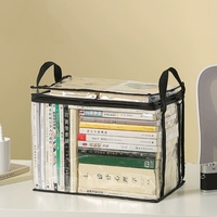 Foldable Large Capacity Storage Bag, Student Dormitory Book Organizer Transparent Waterproof Home Book Organizer and Storage Box
