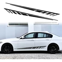 2pcs Car Body Side Stripe Sticker Vinyl Car Decal Suitable For All Car Side Trim Stickers Car Exterior Accessories