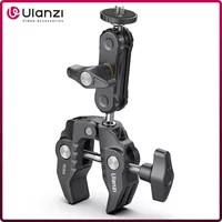 Ulanzi R094 Metalowy super zacisk z podwójną głowicą kulową Magiczny zacisk na ramię z otworem 1/4" 3/8" do aparatu DSLR Monitor Światło Mikrofon Mocowanie