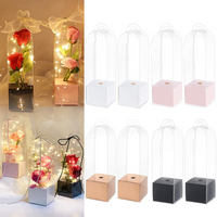 5/10pcs Transparent Rose Flower Box Clear Florist Flower Wrapping Boxes DIY Wedding Birthday Valentine's Day Mother's Day Gift