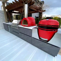 Outdoor Bbq Furniture Green Egg Modular Outdoor Kitchen Cabinet 304 316 Stainless Steel with Pizza Oven Outdoor Kitchen