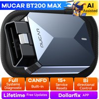 MUCAR BT200 Max OBD2-Diagnosetool, alle Systemdiagnose, bidirektionaler Scanner, unterstützt CANFD15, lebenslanges, kostenloses Update zurückgesetzt