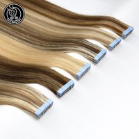 Tape In Human Hair Extensions Adhesive Invisible On Real Remy Hair Straight PU Skin Weft Extension 16-24 Inch 2.0g/pc 40g/pack