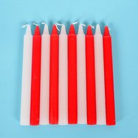 Survival Candles 10X Natural Wax Unscented Candle Red/White Survival Supplies Short Taper Candles for Wedding Blessing Home