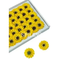 Spilewka 40pcs Mini 5cm Sunflower Artificial Soap Flower Head Gift Box Accessories Wedding Christmas Home Decora Fragrant Flowe