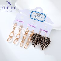 Xuping Jewelry Fashion Trendy Earrings Group Promotion Charm Mixed Designs Gold Color Hoop Earring for Women Girl Party Gift