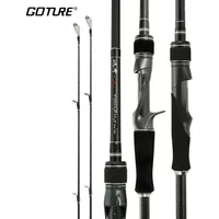 Goture Super Hard 2 Sections Fishing Rod Carbon Fiber H+MH Double Top Tip Spinning Casting Rod 7-40g Fast Trout Fishing tackle