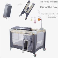 Baby Playpen Cribs Newborn Multifunctional Baby Bed Foldable Cot With Diaper Table Crib with Mosquito Net Cribs for Baby Playpen