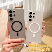 Anti-Fingerprint Frosted Translucent TPU Magnetic Case for Samsung Galaxy S26FE S25 S24 S23 S26 Ultra Plus Lens Raised Lip Cover