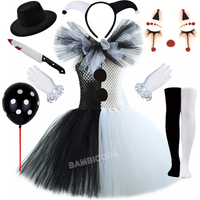 Le Costume de Clown Terrifier Art Girl Noir Blanc Fantaisie Tutu Robe Horror Joker Robe pour Filles Halloween Carnaval Costumes de Fête