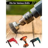 Wire Brush Wheel Cup Brush Set 10 Pack,Wire Brush for Drill 1/4 Inch Hex Shank 1/4 Inch Coarse Carbon Steel Crimped Wire Wheel