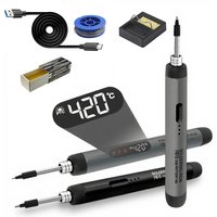 Mini Portable Digital USB Soldering Iron LED Display Rechargeable Battery DIY Electronics Home Appliance Repair Soldering Kits