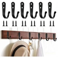 โ5/10 Pcs Heavy-Duty Iron Coat Hooks With Screws,Anti-Rust Wall Mounted For Home Office Industrial