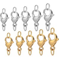 25Pcs Stainless Steel Lobster Clasps Jump Rings Hooks Connector Bracelet Necklace Chains DIY Jewelry Making Findings Supplies
