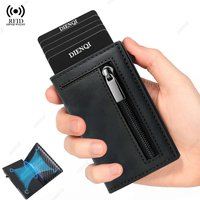 Rfid Credit Card Holder Men Wallets Mini Handbags Luxury Brand Bag Cardholder Case Leather Magnetic Coin Purse Hand Bag for Men
