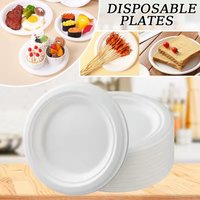 9inch Circular Party Paper Plate Disposable Paper Plate Eco-Friendly Degradable Paper Plate for Barbecue Supplies Birthday Party