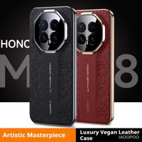 Luxurious Leather Back Electroplated Hard PC Cover Case For Honor Magic 8 Pro 7 6