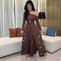 Charming Boat Neck Mother of the Bride Dress Long Sleeve A-line Ankle Length with Beading Customized Women Party Gown Autumn