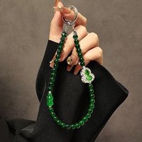 Retro Style Rhinestone Gourd Mobile Phone Chain Beaded Crystal Chinese Style Short Wrist Lanyard Fashion Accessory